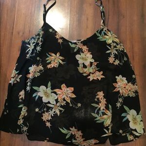 Sheer floral tank top